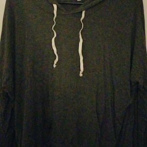 Dark gray thin sweater with hood